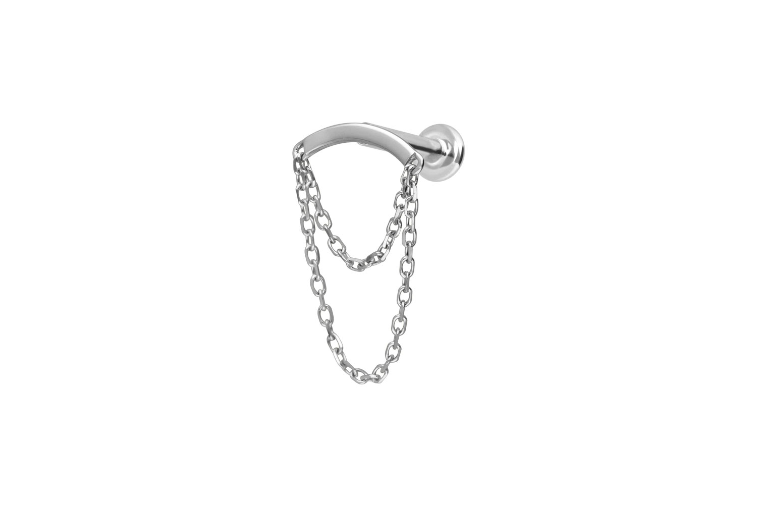 14 Karat Gold Labret Piercing mit Innengewinde BOGEN + 2 KETTEN